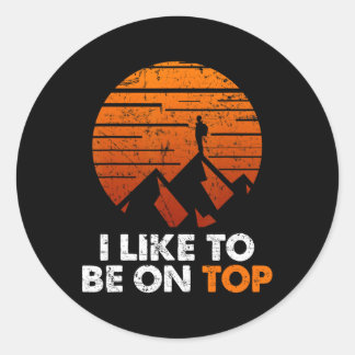 Sticker Rond T-shirt extérieur Aventure Randonnée J'aime être e