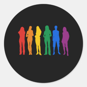 Sticker Rond T-shirt femme gay pride
