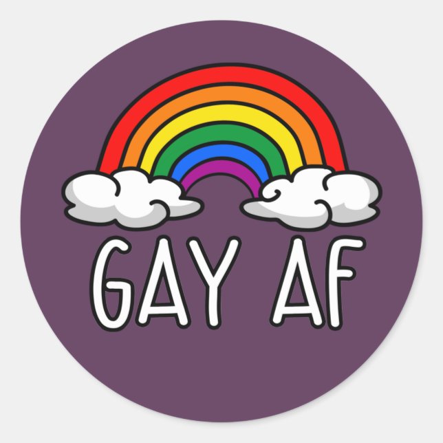 Sticker Rond T-shirt GAY AF (Devant)