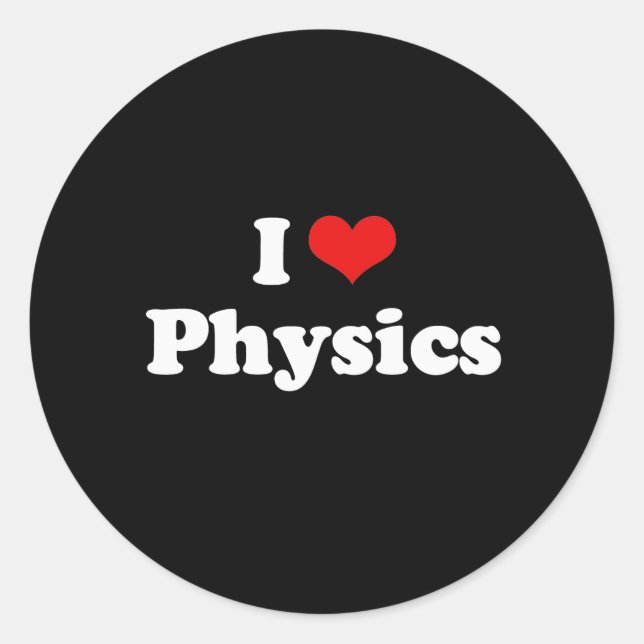 Sticker Rond T-shirt I Love Physics (Devant)