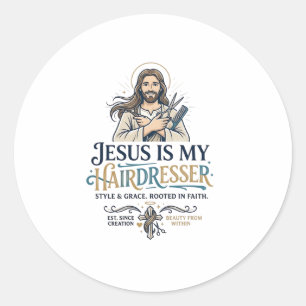 Sticker Rond T-Shirt Inspiration pour Coiffeur Salon de Beauté