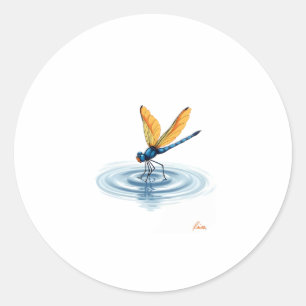 Sticker Rond T-shirt Libellule Femmes Hommes Enfants Insecte Da