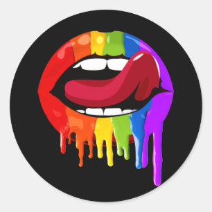 Sticker Rond T-shirt Lips Pride