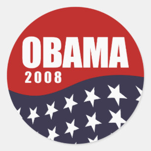 Sticker Rond T-shirt Obama 2008