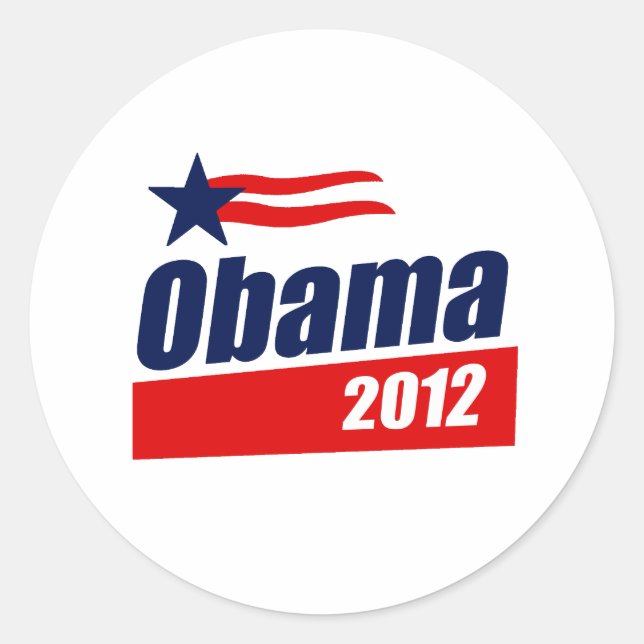 Sticker Rond T-shirt Obama 2012 (Devant)