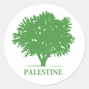 Sticker Rond T-shirt Palestine Olive Tree