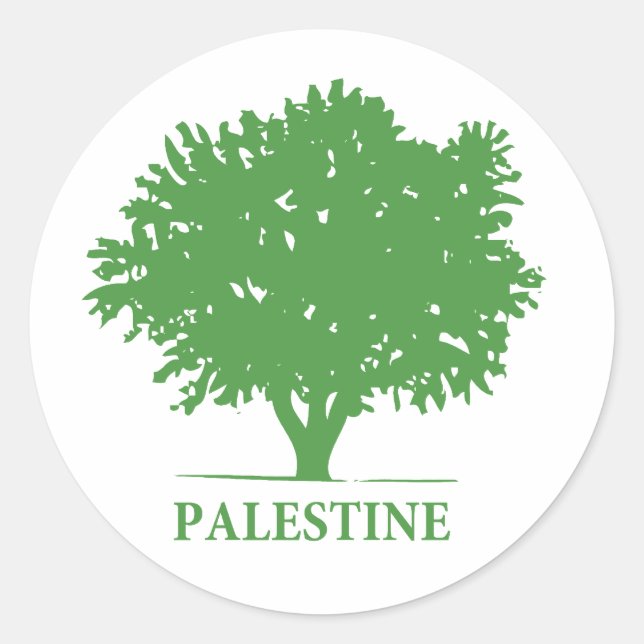 Sticker Rond T-shirt Palestine Olive Tree (Devant)