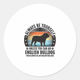 Sticker Rond T-shirt pour amateur de chien Bouledogue anglais V