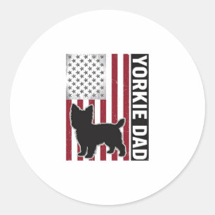 Sticker Rond T-shirt pour chien avec gravure vintage patriotiqu