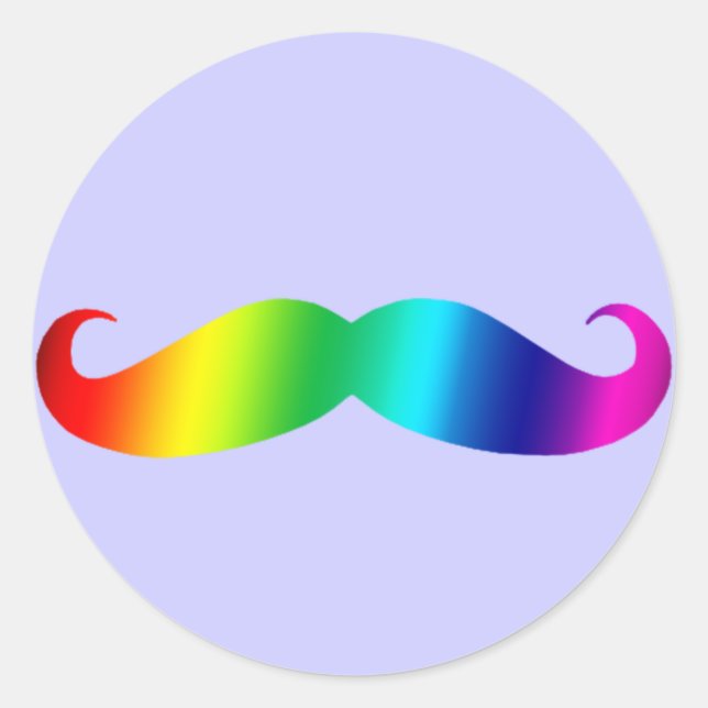 Sticker Rond T-shirt Rainbow Mustache (Devant)