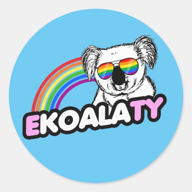 Sticker Rond T-shirt Retro Rainbow Pride (Devant)