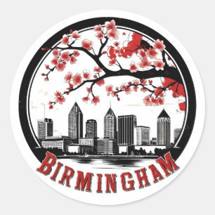 Sticker Rond T-shirt Skyline Birmingham City Alabama