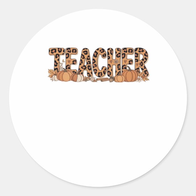 Sticker Rond T-shirt trop grand pour l'enseignant (Devant)