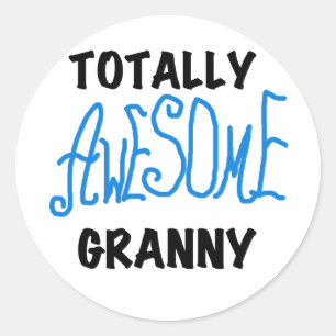 Sticker Rond T-shirts bleus et cadeaux de mamie totalement