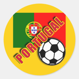 Sticker Rond T-shirts de fan de foot du monde du PORTUGAL