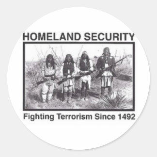 Sticker Rond T-shirts de la Sécurité intérieure des Amérindiens