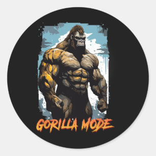 Sticker Rond T-shirts de travail de gorille Mode Gorille Gym Et