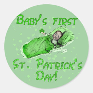 Sticker Rond T-shirts du jour de premier St Patrick du bébé