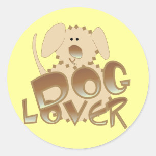 Sticker Rond T-shirts et cadeaux Amoureux de les chiens Brown