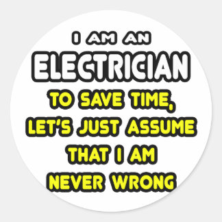 Sticker Rond T-shirts et cadeaux amusants pour électriciens