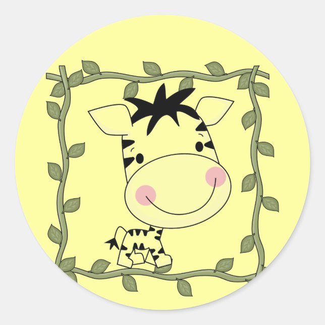 Sticker Rond T-shirts et cadeaux Baby Zebra (Devant)
