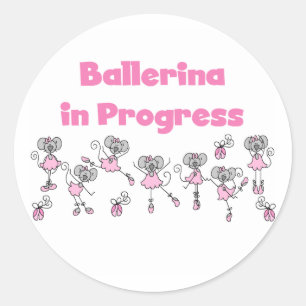 Sticker Rond T-shirts et cadeaux Ballerina in Progress
