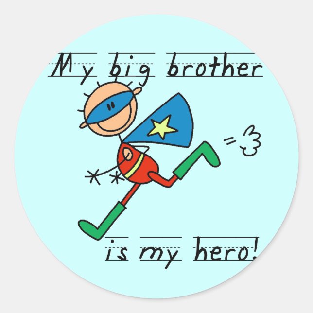 Sticker Rond T-shirts et cadeaux Big Brother Hero (Devant)