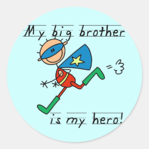 Sticker Rond T-shirts et cadeaux Big Brother Hero