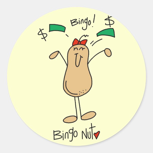 Sticker Rond T-shirts et cadeaux Bingo Nut (Devant)