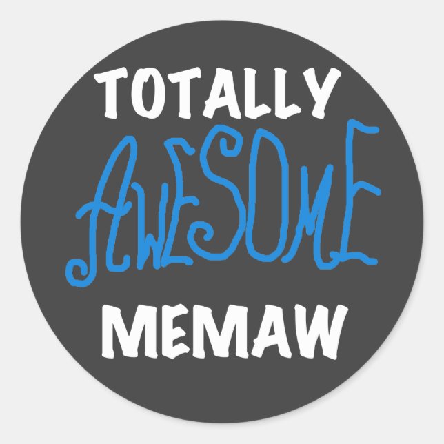Sticker Rond T-shirts et cadeaux bleu Memaw absolument géniaux (Devant)