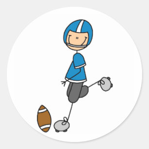 Sticker Rond T-shirts et cadeaux bleus de joueur de football