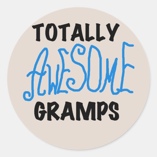 Sticker Rond T-shirts et cadeaux Blue Totally Awesome Gramps (Devant)