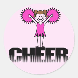 Sticker Rond T-shirts et cadeaux Cheerling rose