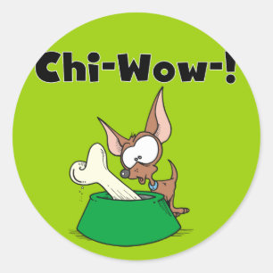 Sticker Rond T-shirts et cadeaux Chihuhua Chi-Wow