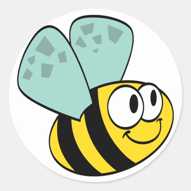 Sticker Rond T-shirts et cadeaux d'abeilles Jaunes (Devant)