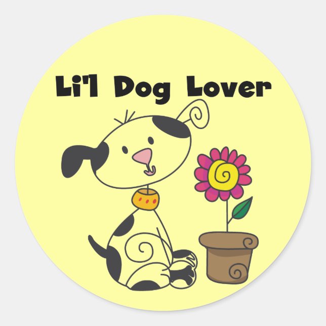 Sticker Rond T-shirts et cadeaux d'amoureux des chiens de (Devant)