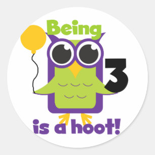 Sticker Rond T-shirts et cadeaux d'anniversaire de hibou de