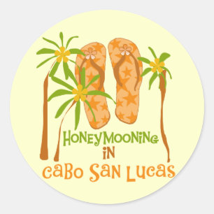 Sticker Rond T-shirts et cadeaux de Cabo San Lucas de lune de