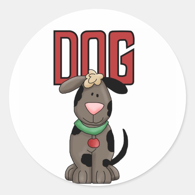 Sticker Rond T-shirts et cadeaux de chien (Devant)