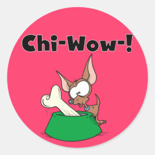 Sticker Rond T-shirts et cadeaux de Chihuhua Chi-Wow