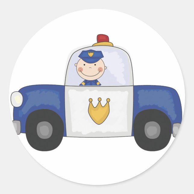 Sticker Rond T-shirts et cadeaux de croisière de police (Devant)