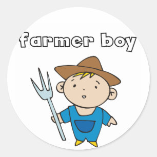 Sticker Rond T-shirts et cadeaux de garçon d'agriculteur