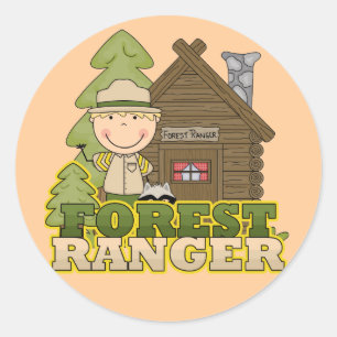 Sticker Rond T-shirts et cadeaux de garçon de garde forestier