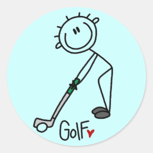 Sticker Rond T-shirts et cadeaux de golf pour figure à bâton de