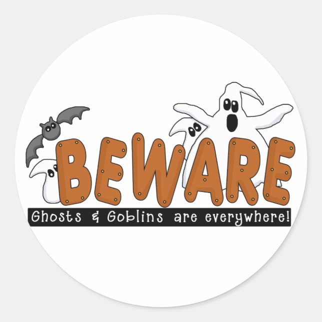Sticker Rond T-shirts et cadeaux de Halloween (Devant)