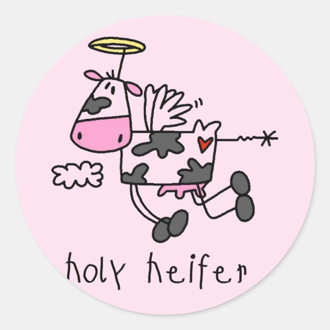 Sticker Rond T-shirts et cadeaux de Holy Heifer (Devant)