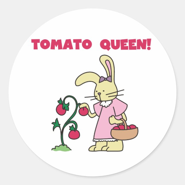 Sticker Rond T-shirts et cadeaux de la reine tomate (Devant)