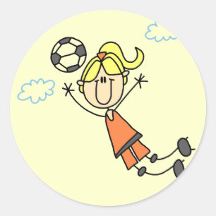 Sticker Rond T-shirts et cadeaux de saut du football de fille