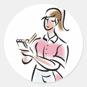Sticker Rond T-shirts et cadeaux de serveuse