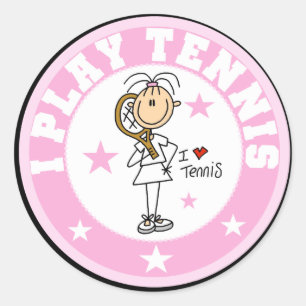 Sticker Rond T-shirts et cadeaux de tennis de jeu de la fille I